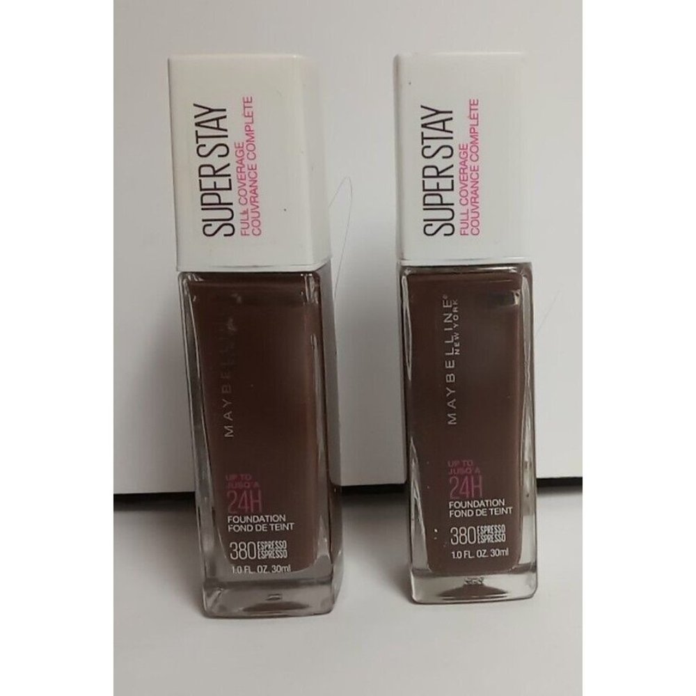 Maybelline Super Stay Full 24H Coverage Liquid Foundation 380 Espresso Lot Of 2
